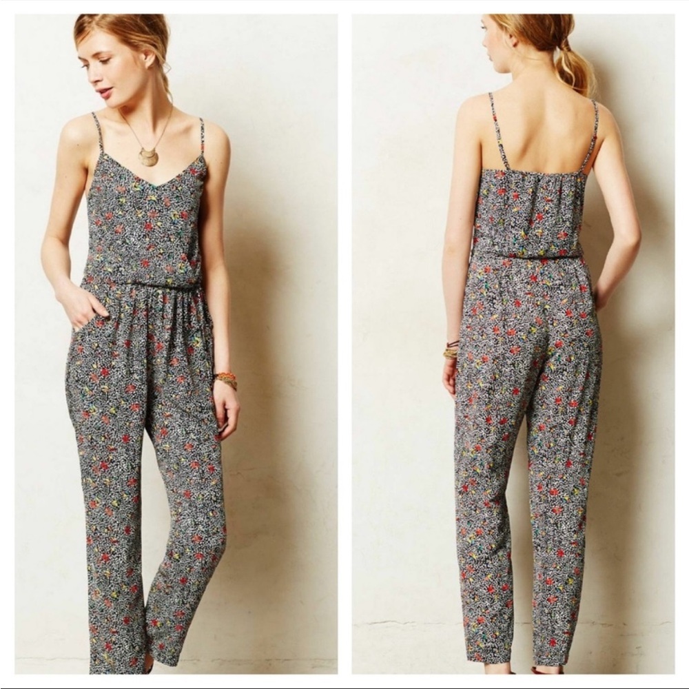 Anthropologie Elevenses Peonia Junpsuit Small - Picture 2 of 7